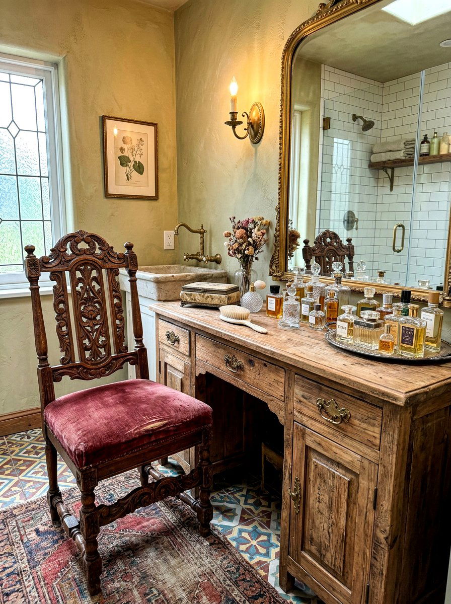 Vintage Vanity Stool - 30 vanity stool bathroom ideas