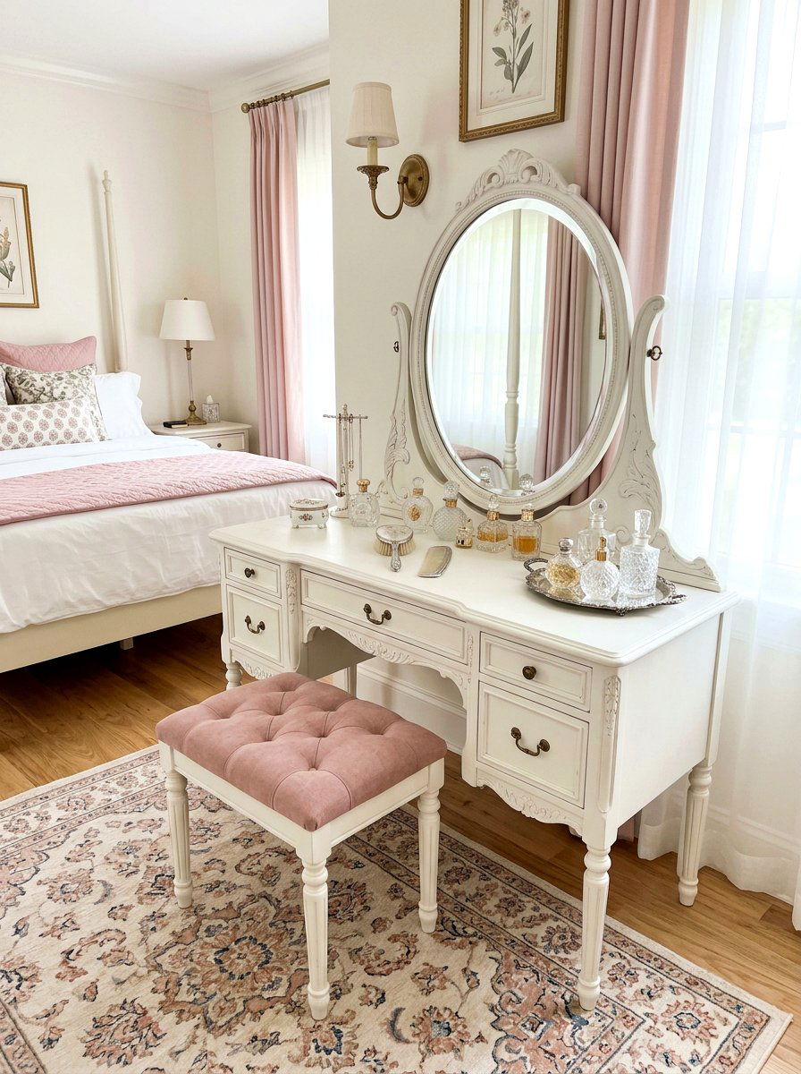 Vintage Vanity Table - 30 grandmother bedroom ideas