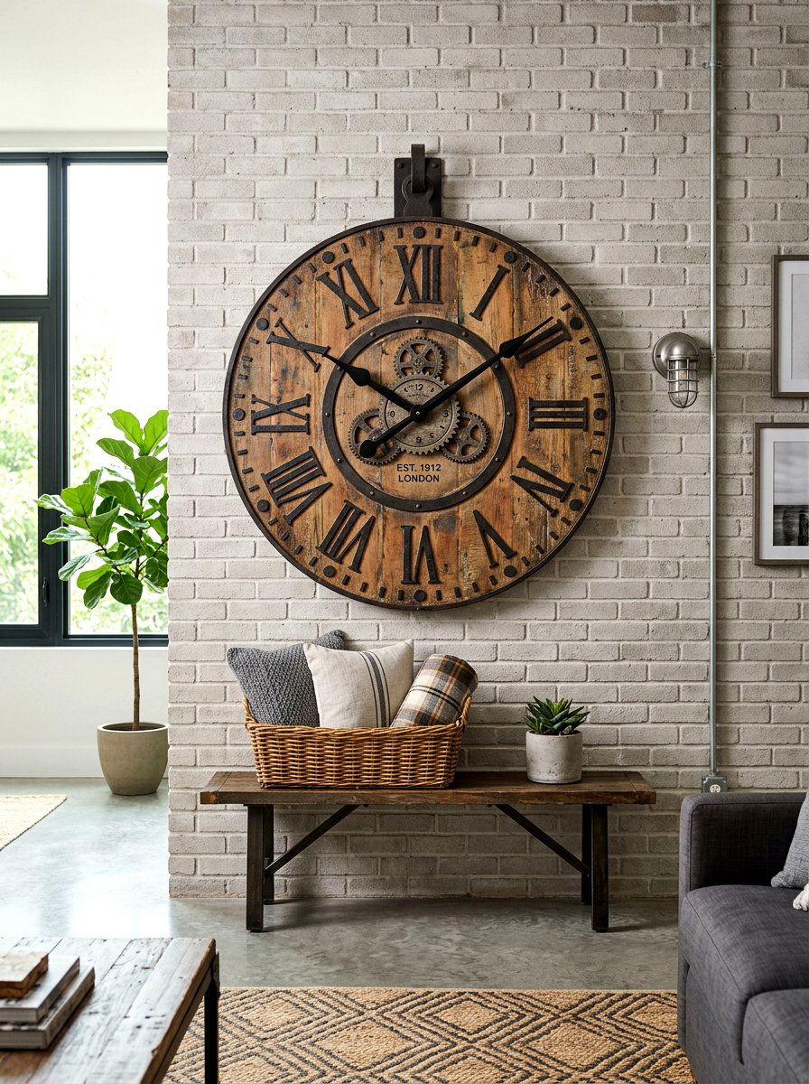 Vintage Wall Clock - 30 thrifted home decor ideas