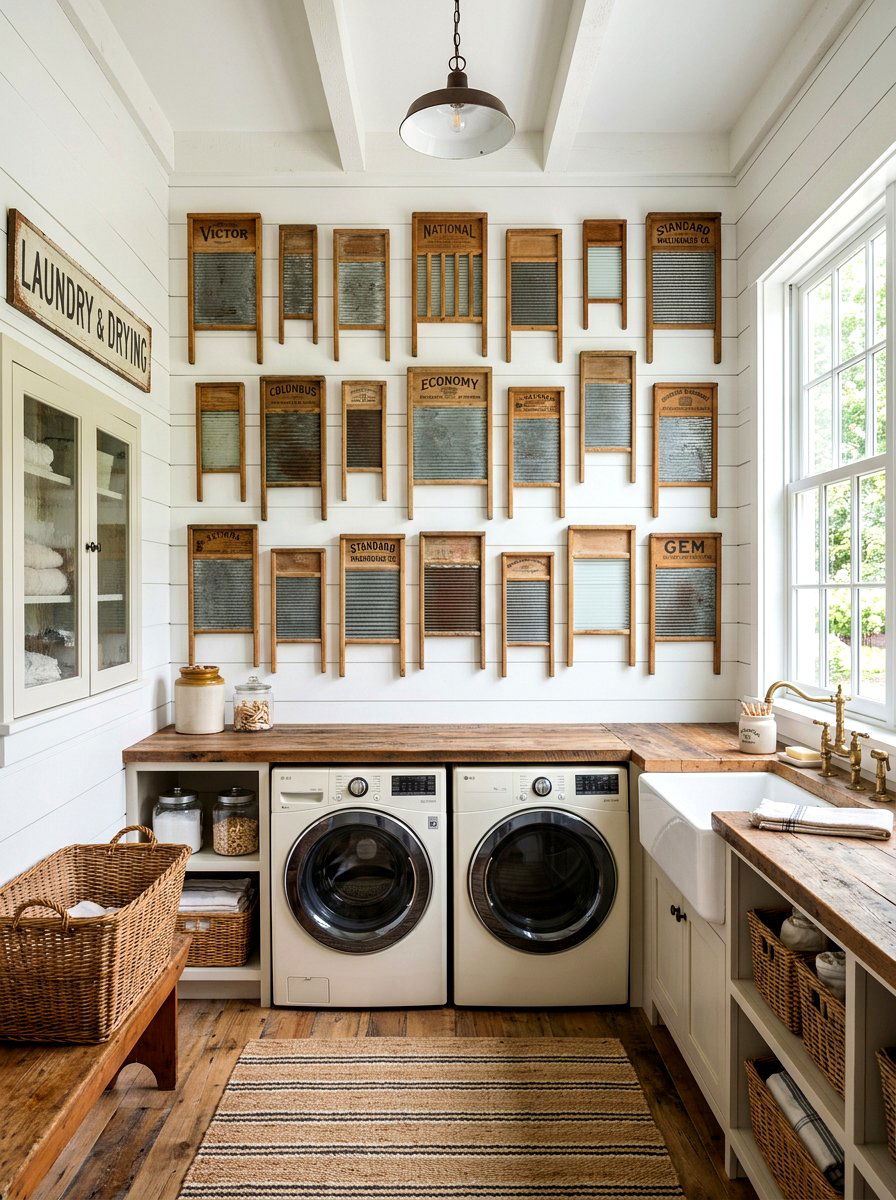 Vintage Washboard Decor - 30 laundry room wall decor ideas