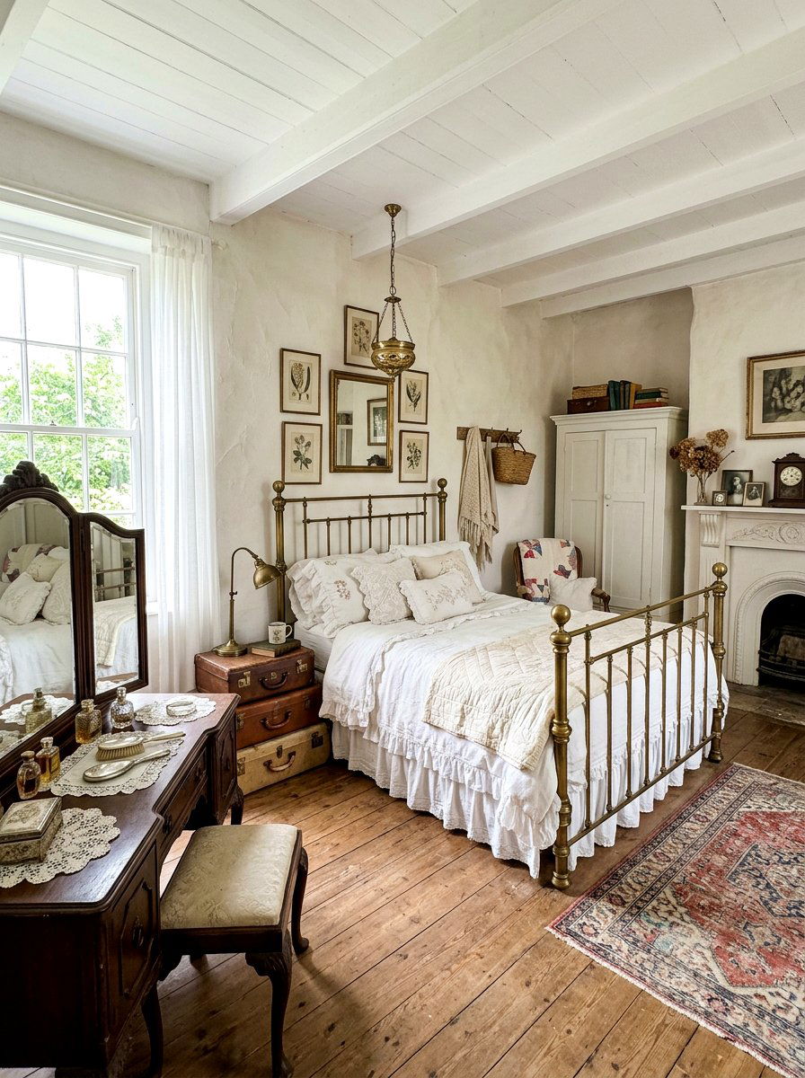 Vintage White Bedroom - 30 white bedroom ideas
