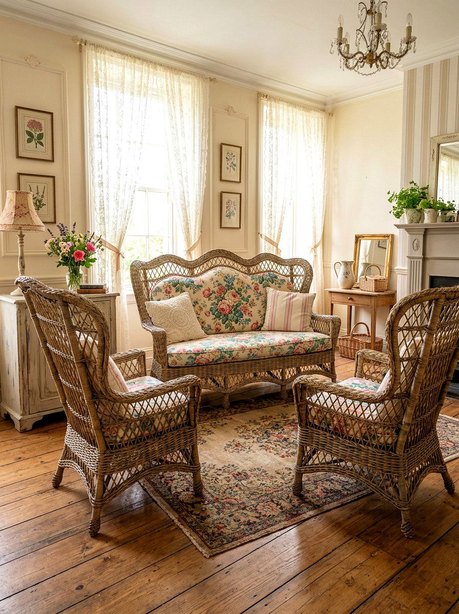Vintage Wicker Furniture - 30 sunroom seating ideas