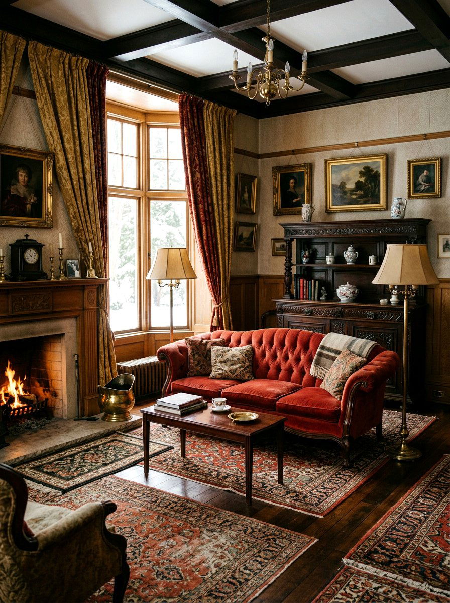 Vintage Winter Living Room - 30 cozy winter lounge ideas