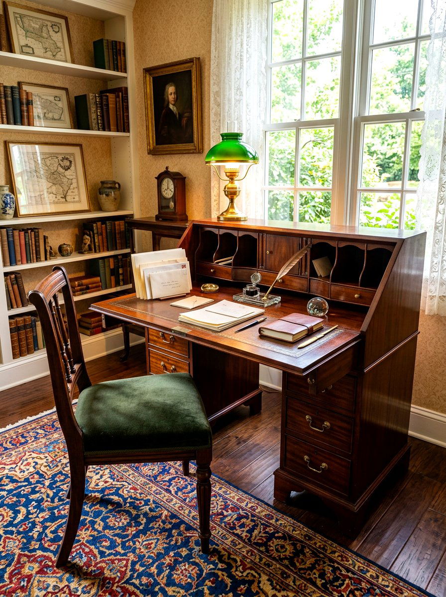 Vintage Writing Desk - 30 analog living room ideas