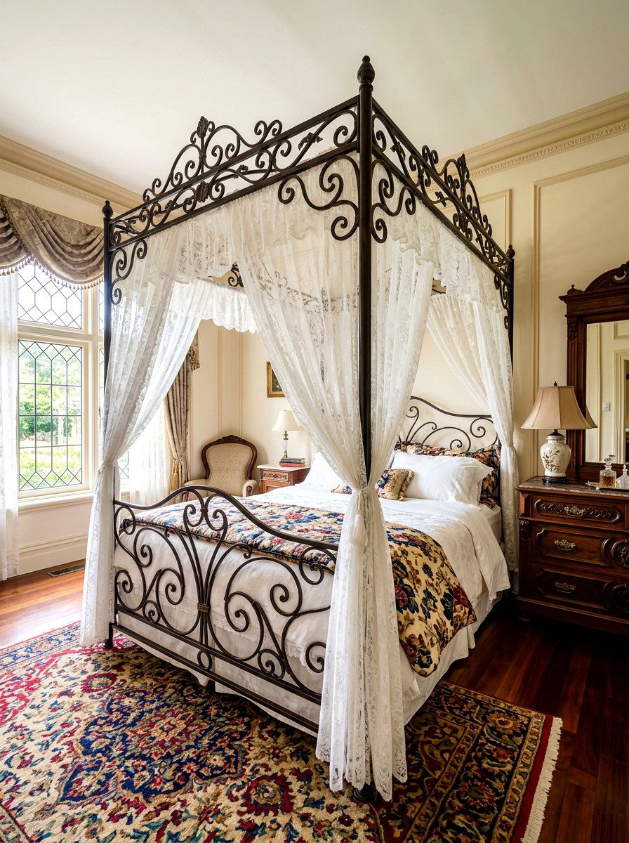 Vintage Wrought Iron Canopy Bed - 30 romantic canopy bedroom ideas