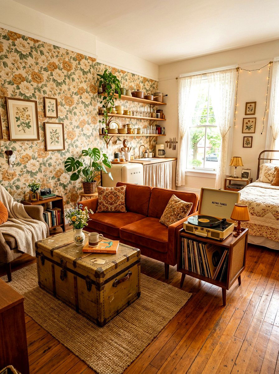 Vintage aesthetic studio apartment - 30 studio apartment vibe ideas