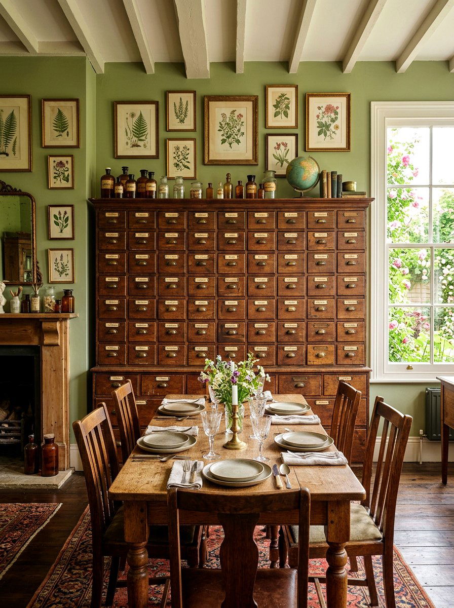 Vintage apothecary cabinet - 30 dining room storage ideas