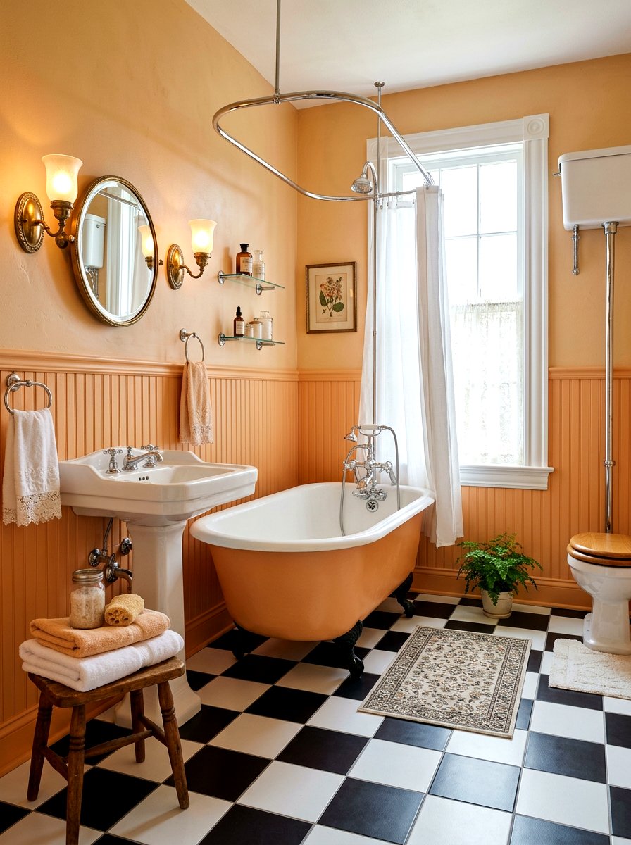 Vintage apricot bathroom - 30 apricot bathroom ideas
