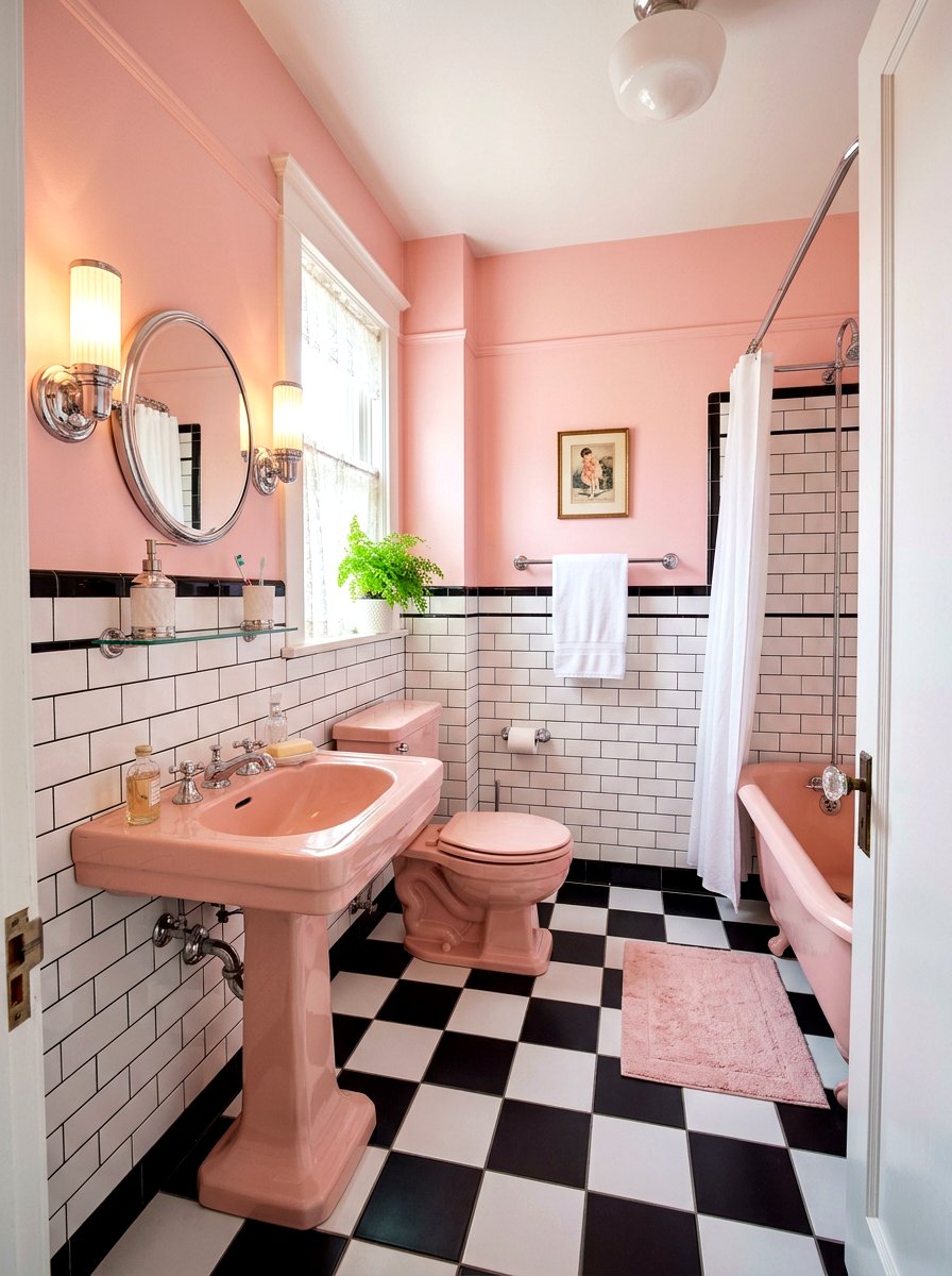 Vintage blush pink bathroom - 30 blush bathroom ideas