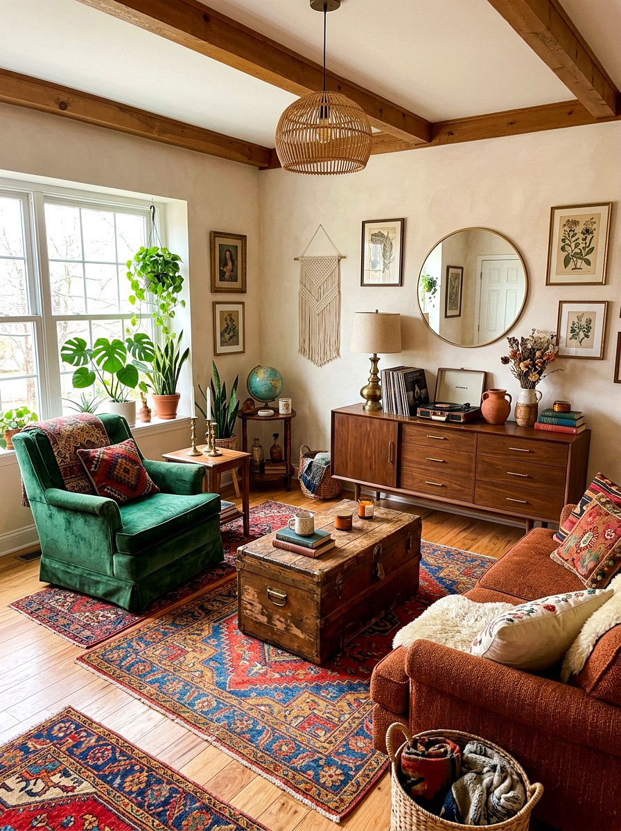 Vintage boho living room - 30 boho living room ideas