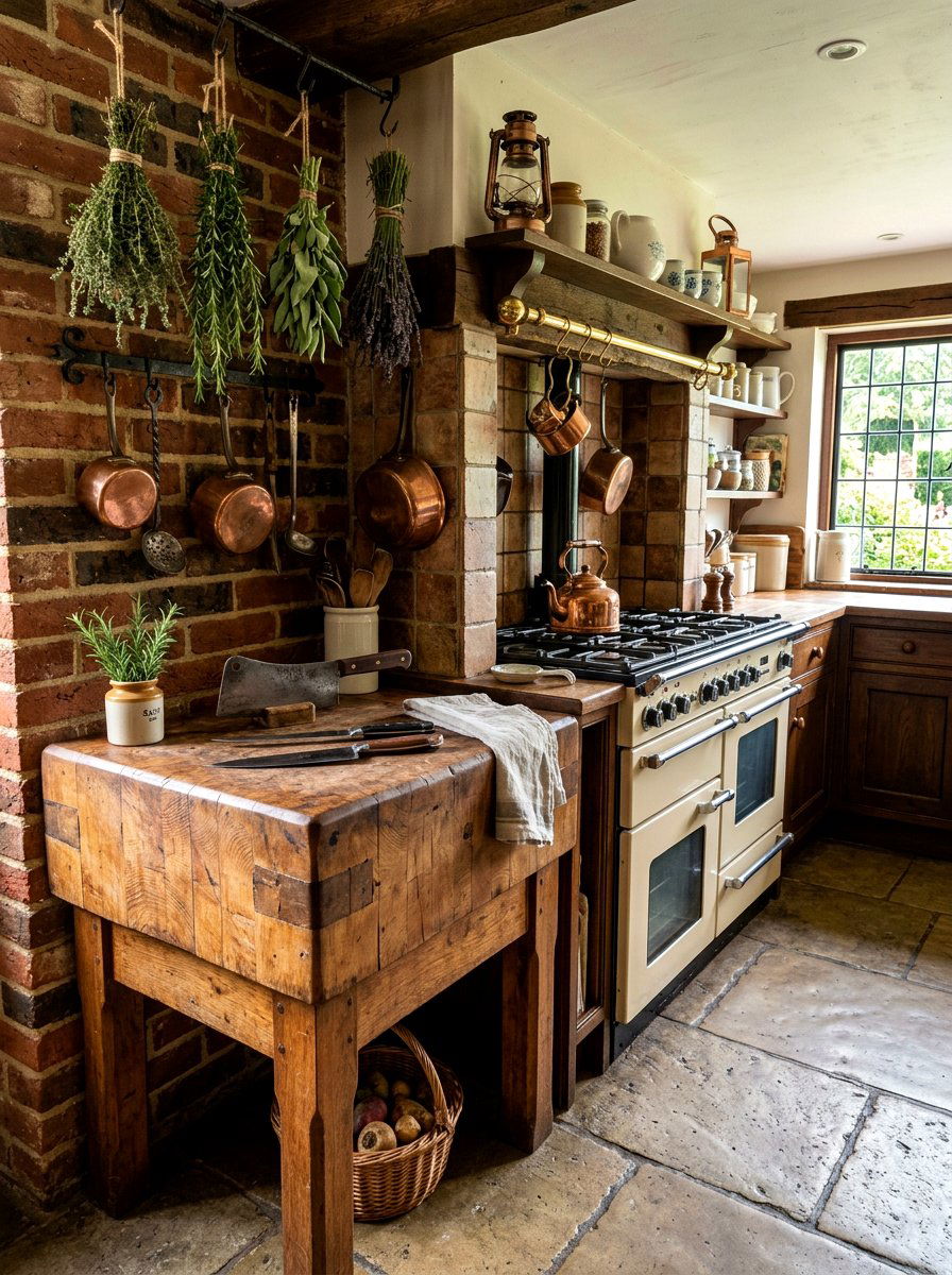 Vintage butcher block - 30 European unfitted kitchen ideas