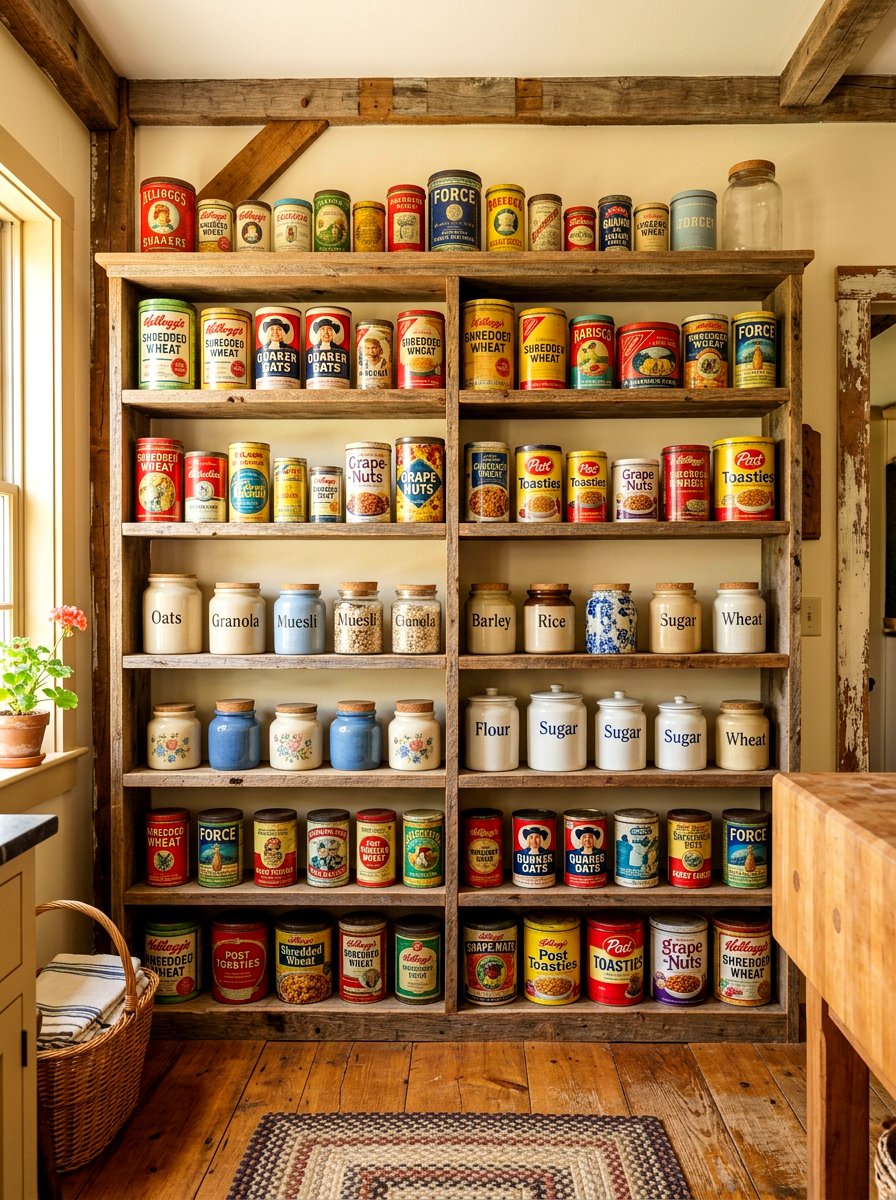 Vintage canister cereal pantry - 30 cereal station pantry ideas