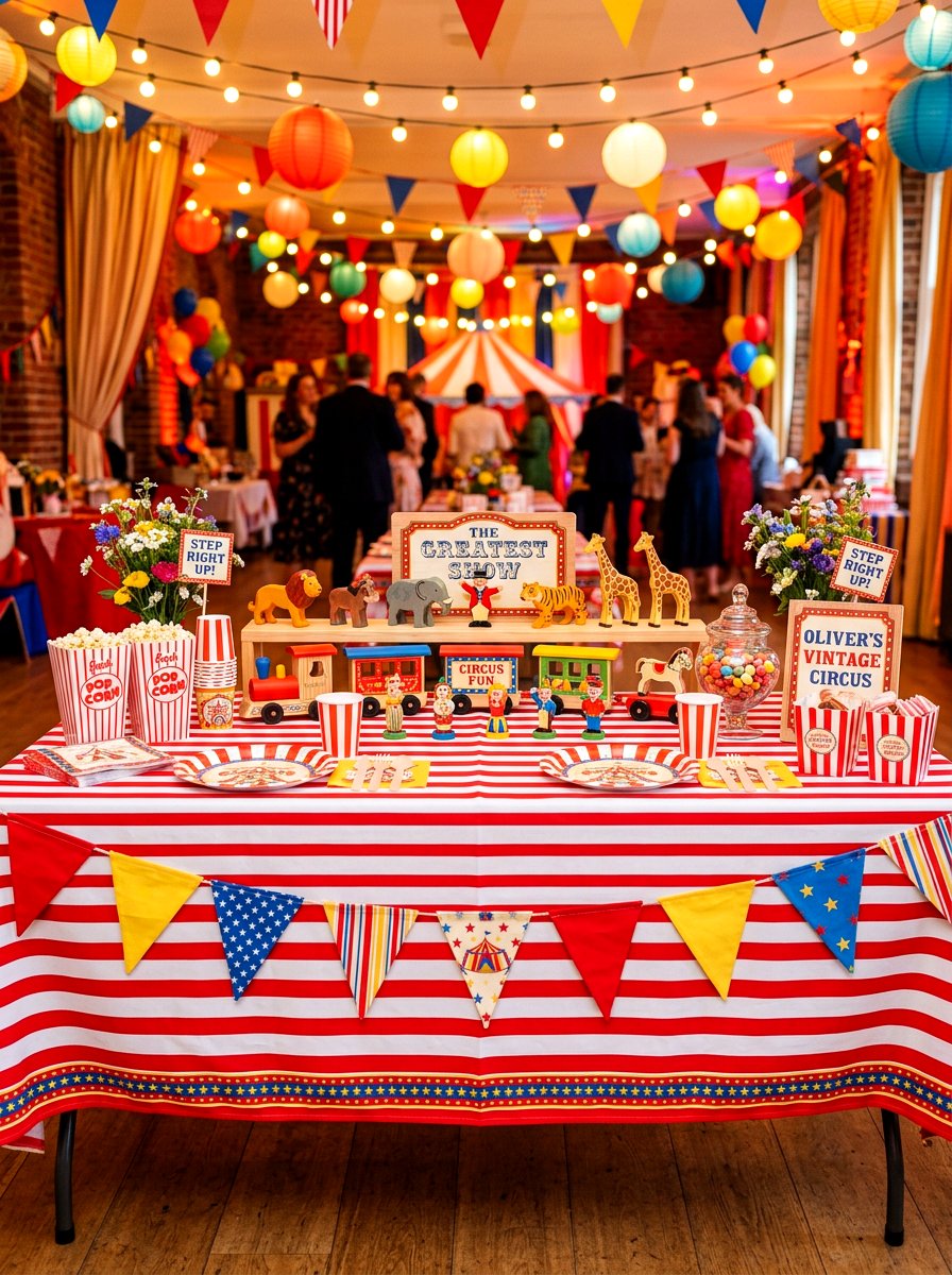Vintage circus theme table - 30 vintage tablescape ideas