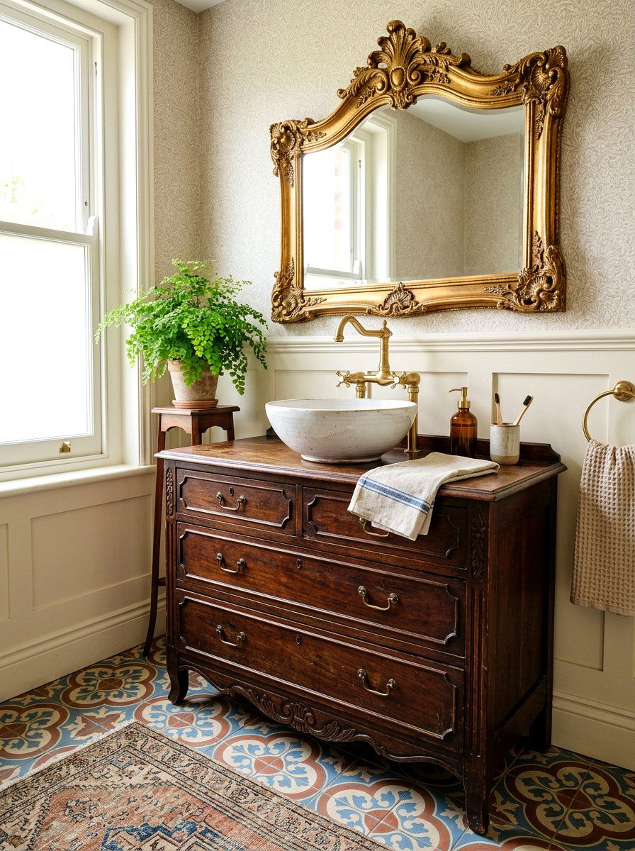 Vintage dresser vessel sink vanity - 30 vessel sink bathroom ideas