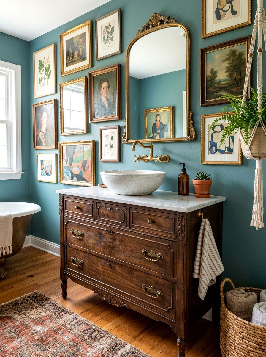 Vintage dresser vessel sink - 30 vessel sink powder room ideas
