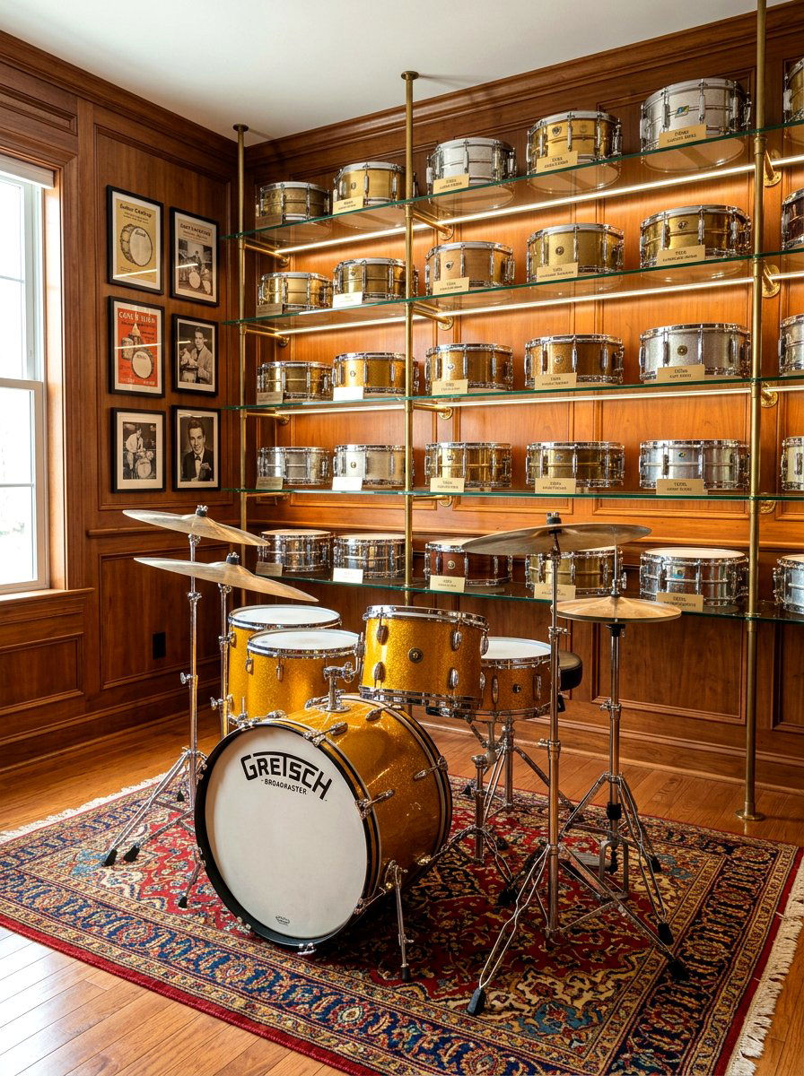 Vintage drum room - 30 drum room ideas