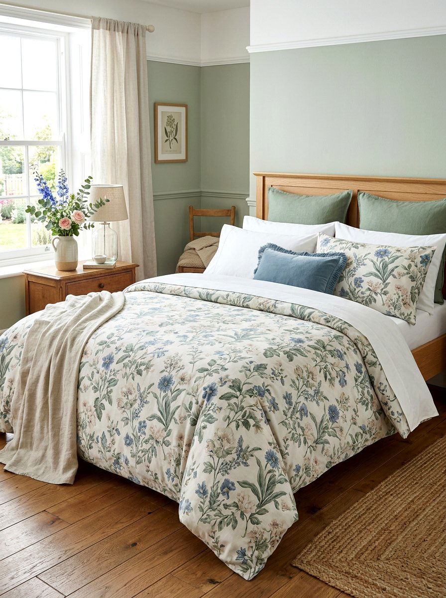 Vintage floral print bedding - 30 tailored bedding ideas