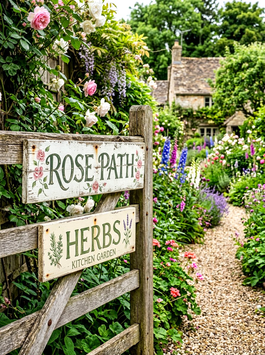 Vintage garden signs - 30 vintage garden decor ideas