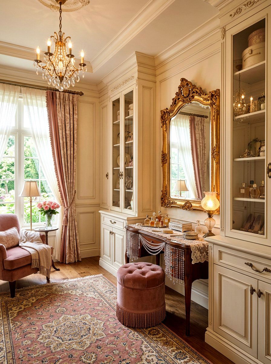Vintage glam dressing suite - 30 glam closet ideas