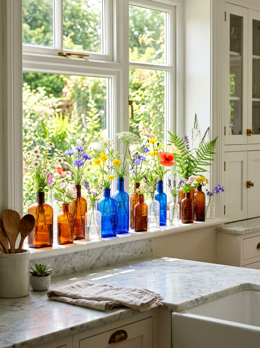Vintage glass bottle - 30 flea market decor ideas