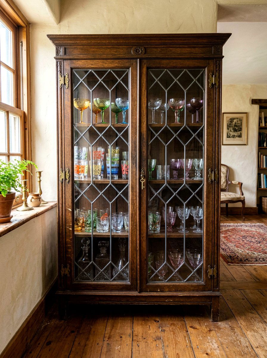 Vintage glassware cabinet - 30 glassware display ideas