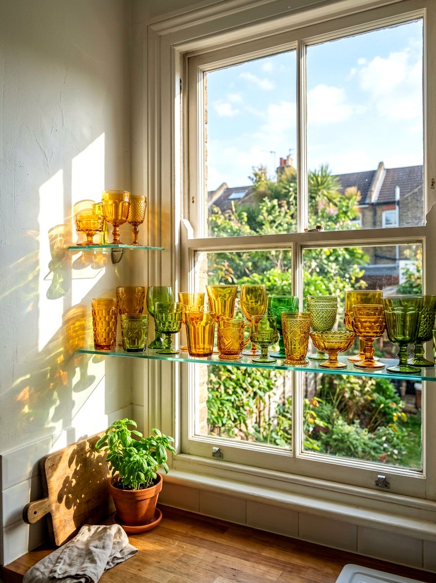 Vintage glassware set - 30 open cabinet styling ideas
