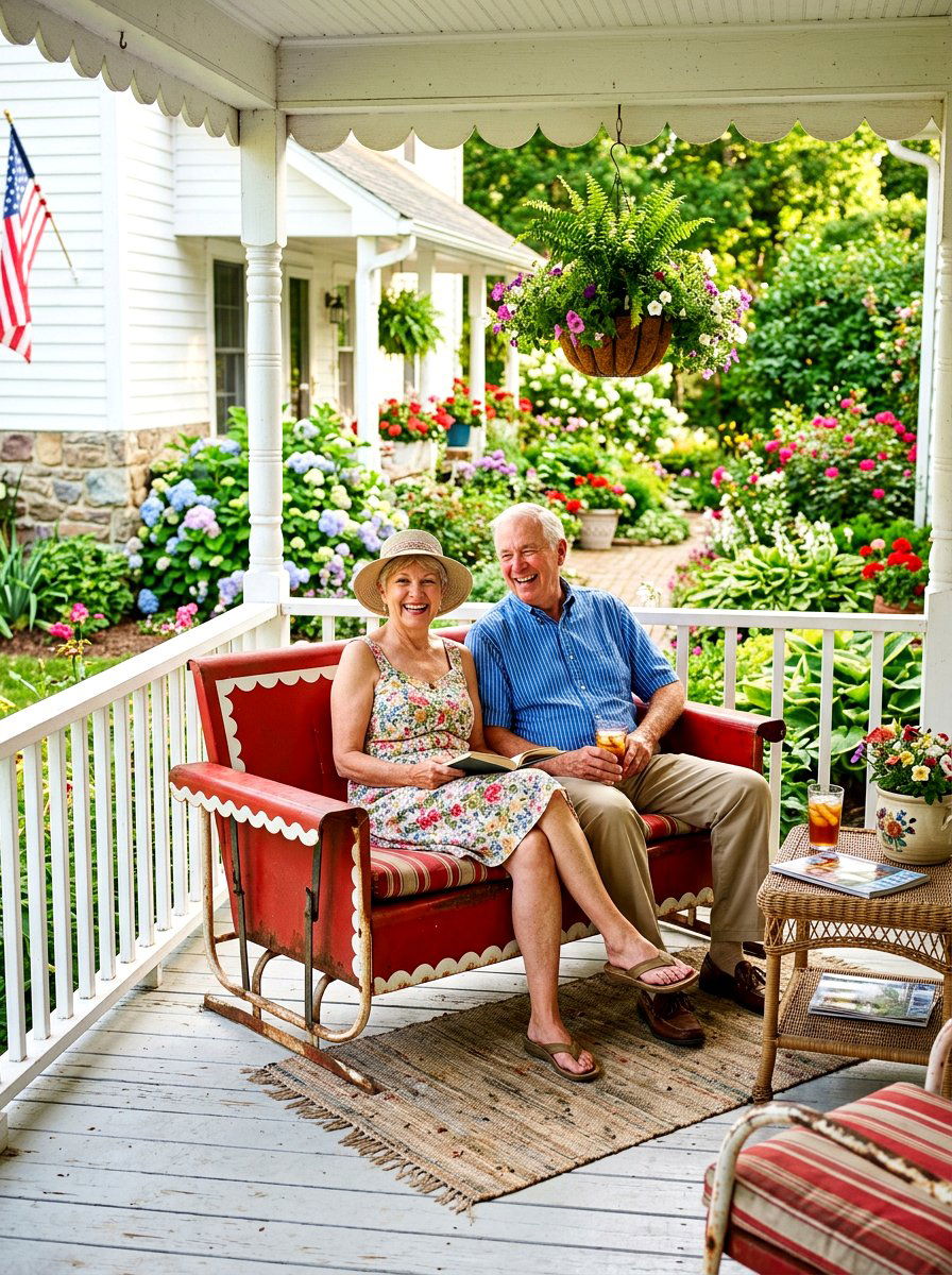 Vintage glider - 30 front porch seating ideas