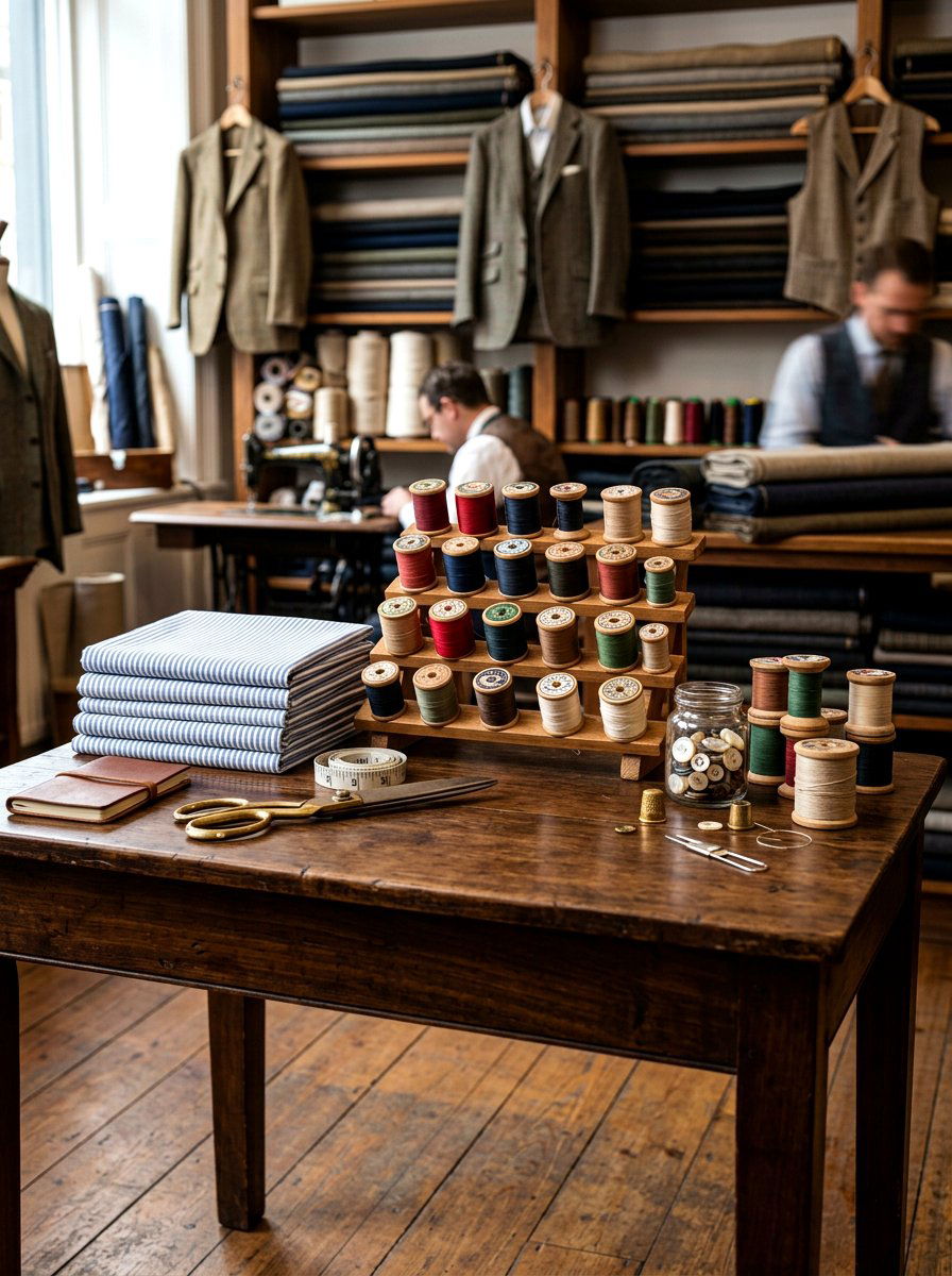 Vintage haberdashery style table