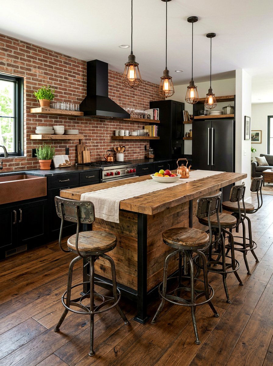 30 Industrial Farmhouse Kitchen Ideas with Rustic Charm