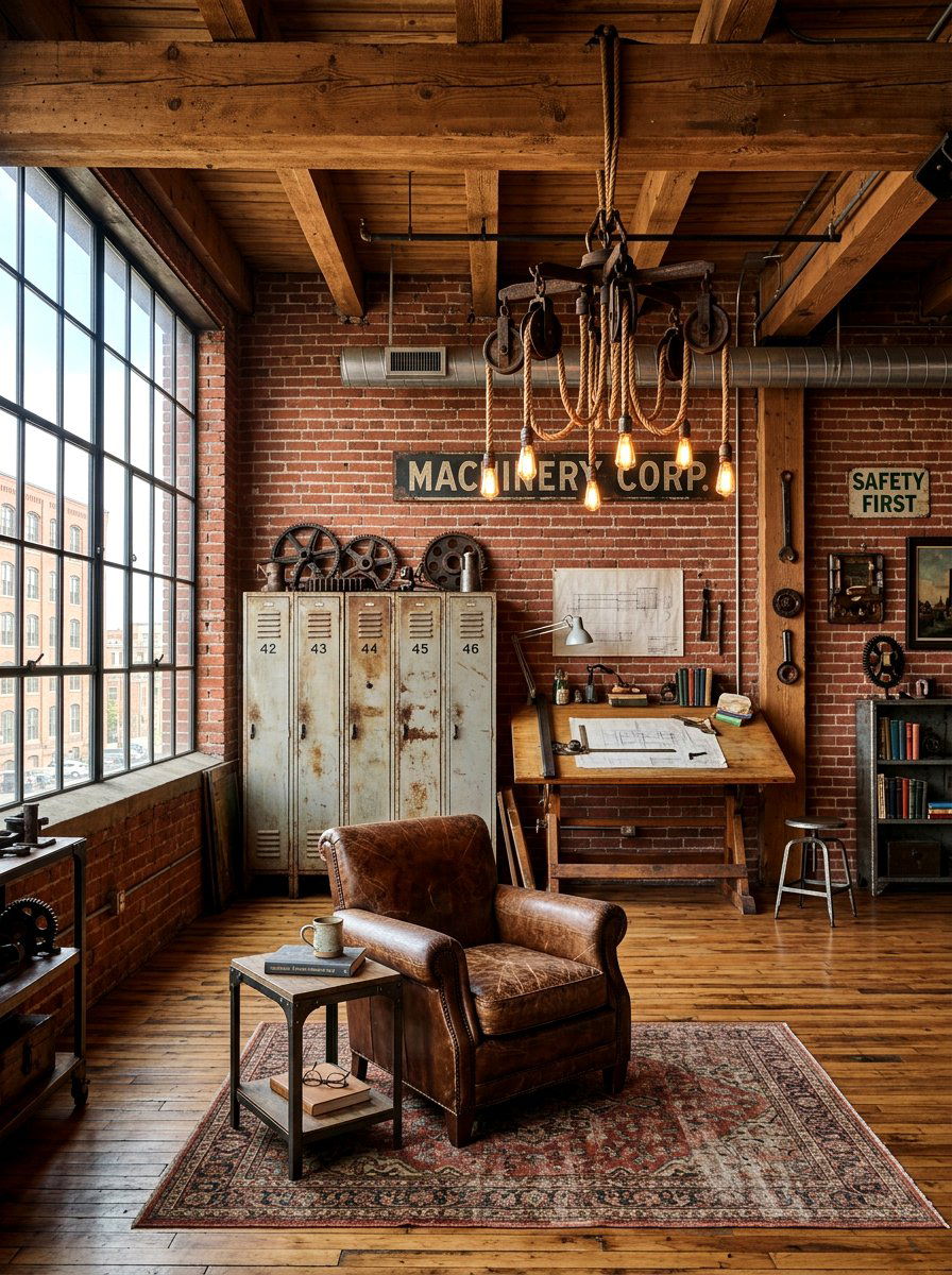 Vintage industrial loft living - 30 loft living room ideas