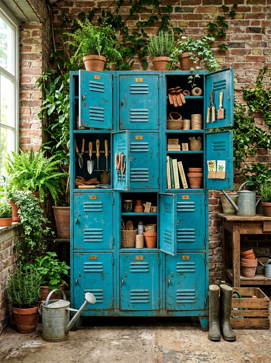 Vintage locker storage - 30 potting shed storage ideas