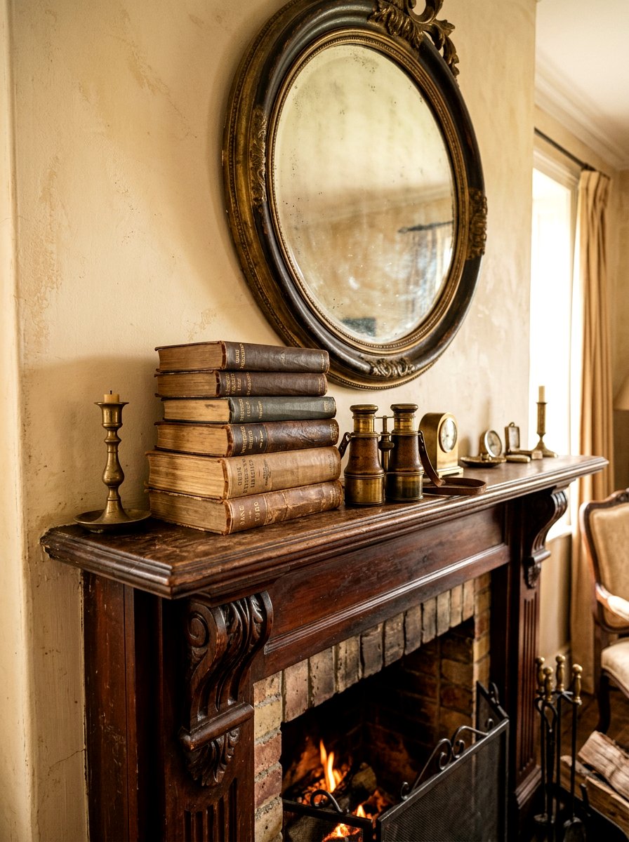 Vintage mantel - 30 summer mantel decor ideas