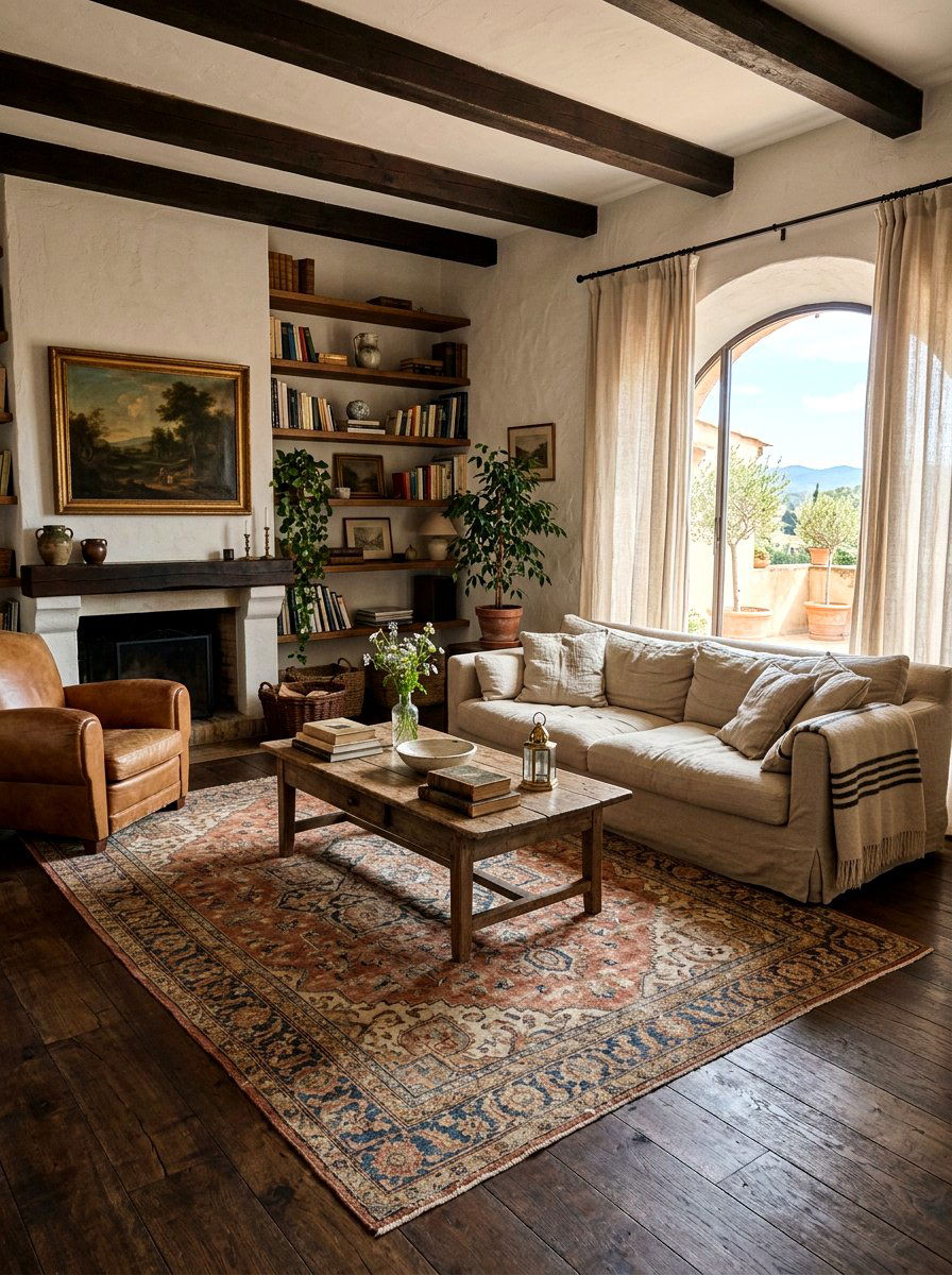 Vintage mediterranean rug lounge - 30 warm Mediterranean lounge ideas