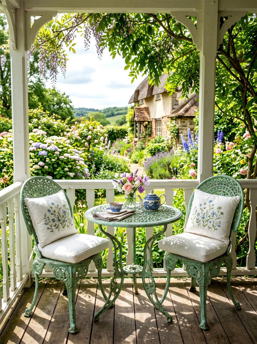 Vintage metal set - 30 veranda furniture ideas