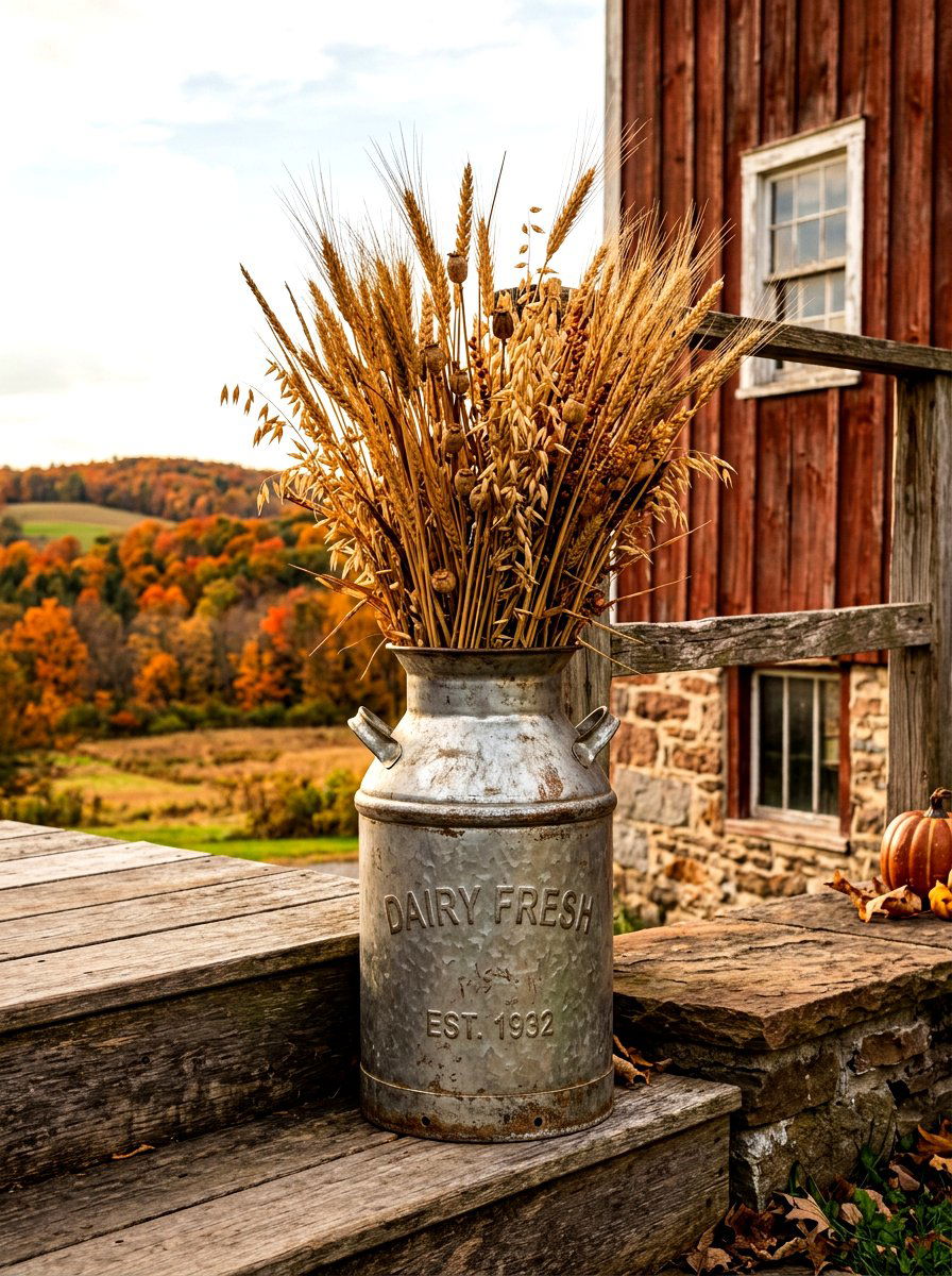 Vintage milk jug - 30 stoop decor ideas