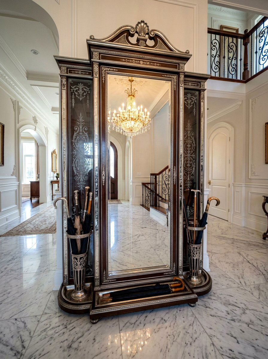 Vintage mirrored umbrella cabinet - 30 umbrella cabinet ideas