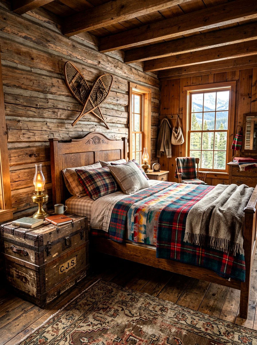 Vintage mountain cabin bedroom - 30 mountain cabin bedroom ideas