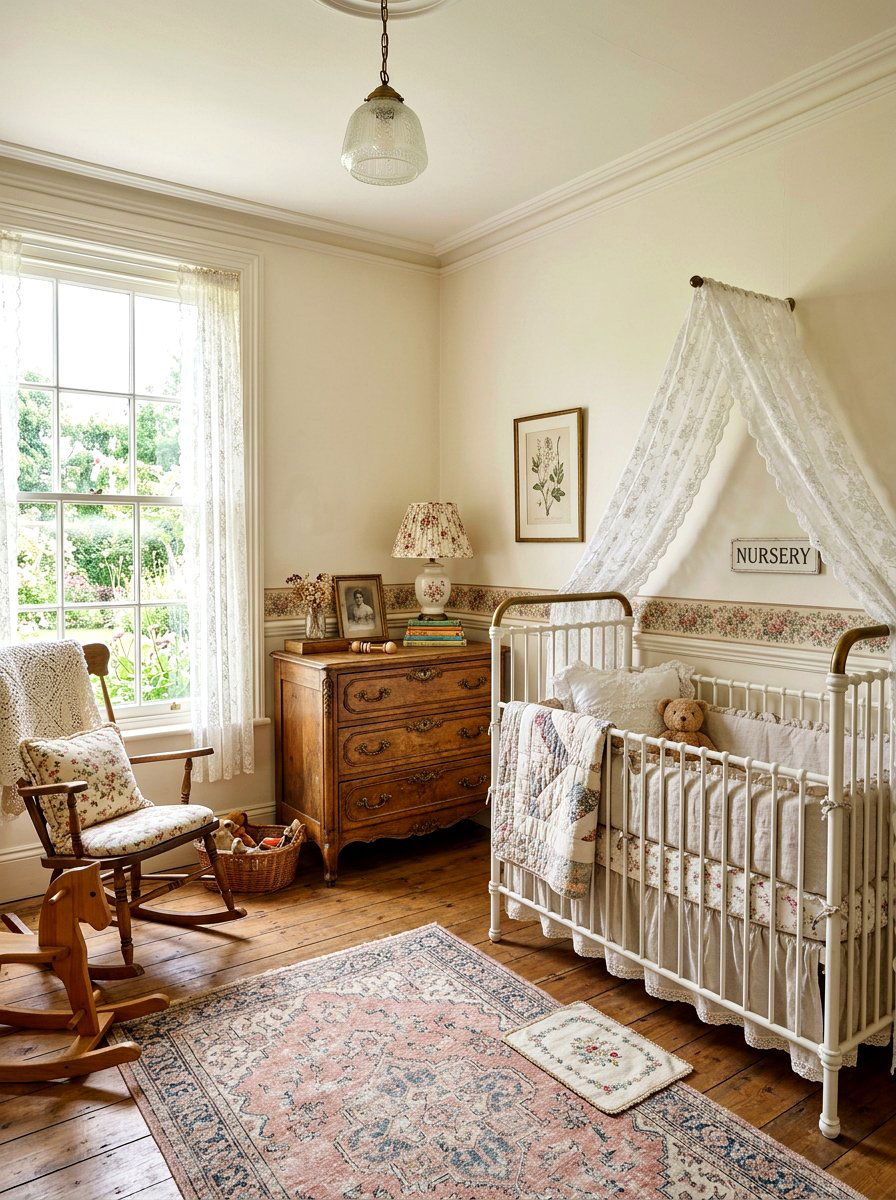 Vintage nursery - 30 collected nursery decor ideas