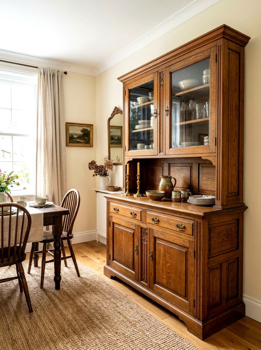 Vintage oak hutch - 30 statement hutch dining ideas