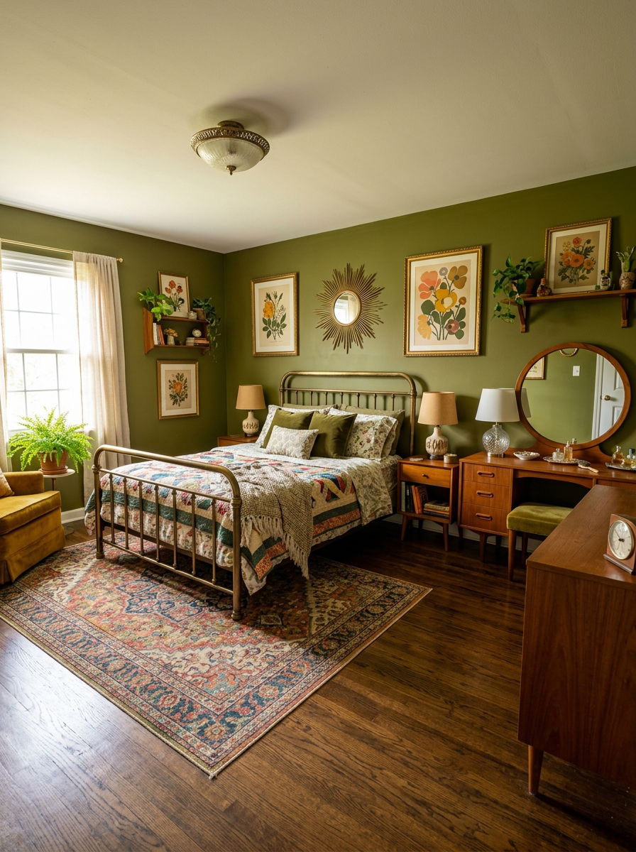 Vintage olive green bedroom - 30 olive green bedroom ideas