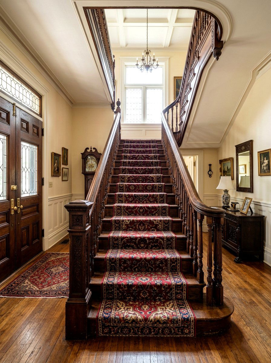 Vintage oriental stair runner - 30 stair runner ideas