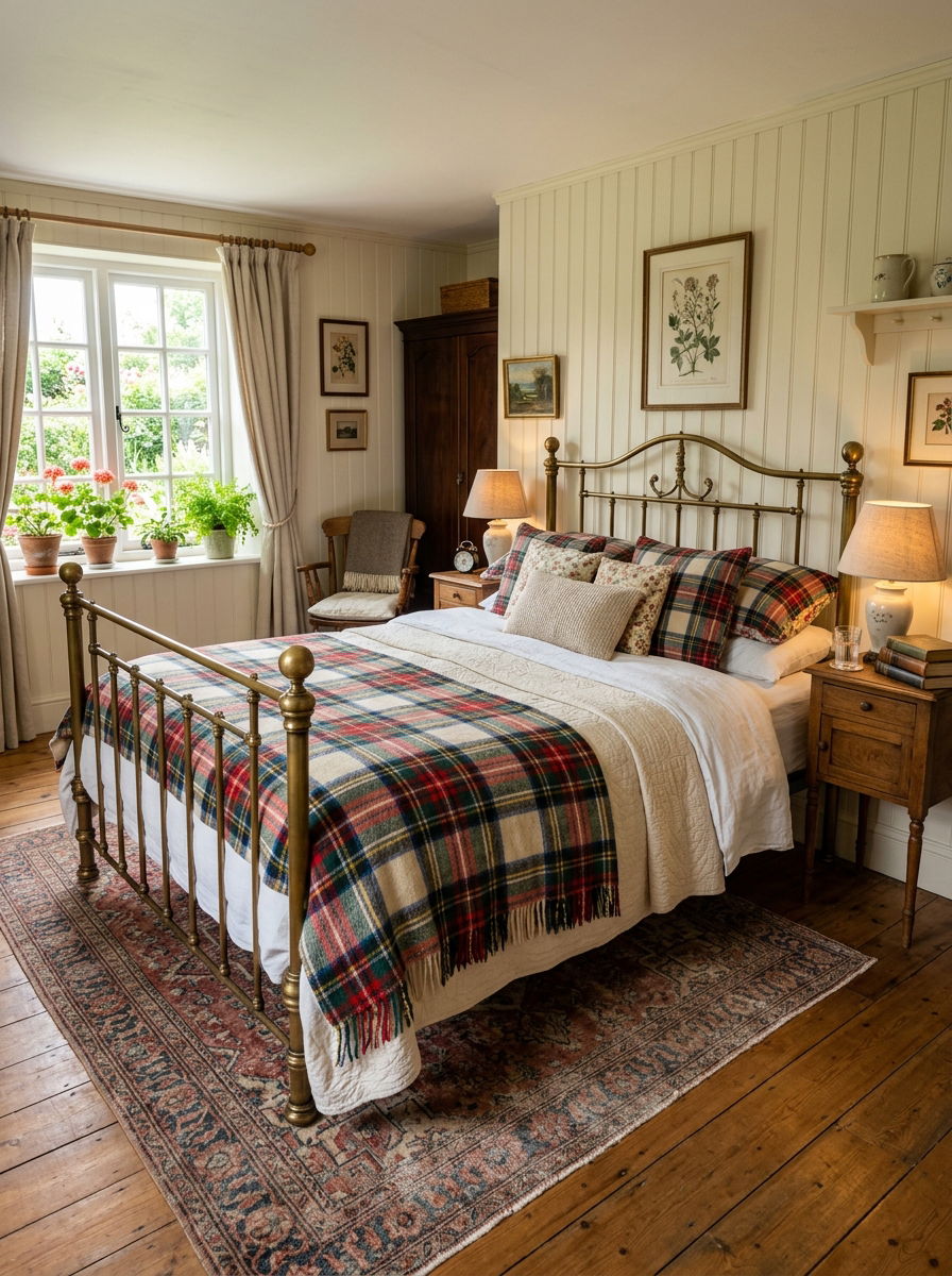 Vintage plaid wool blankets - 30 plaid bedroom ideas