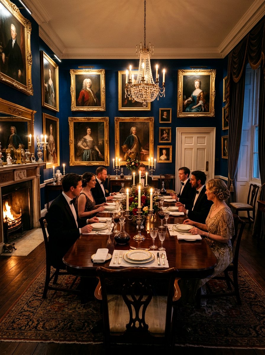 Vintage portrait dining room - 30 art filled dining room ideas