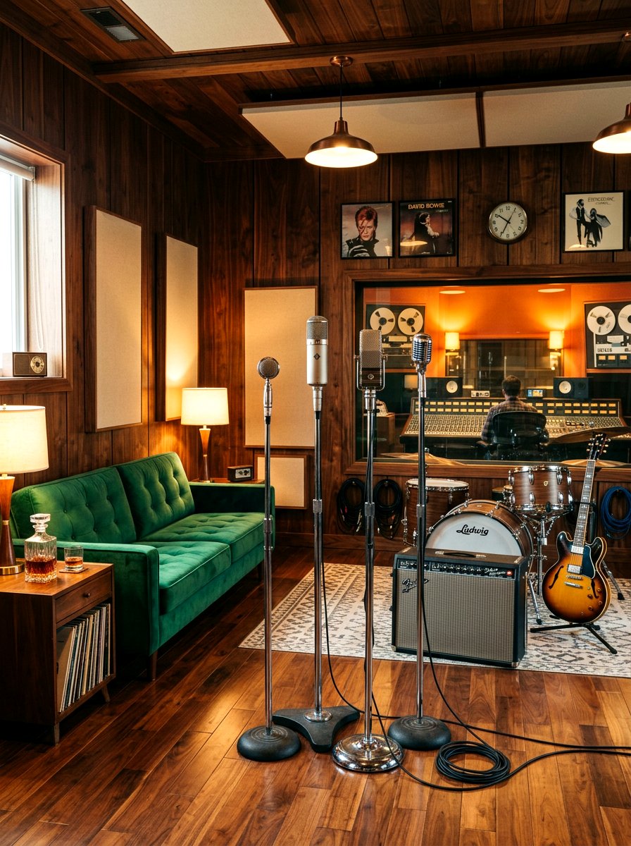 Vintage recording studio setup - 30 music practice room ideas