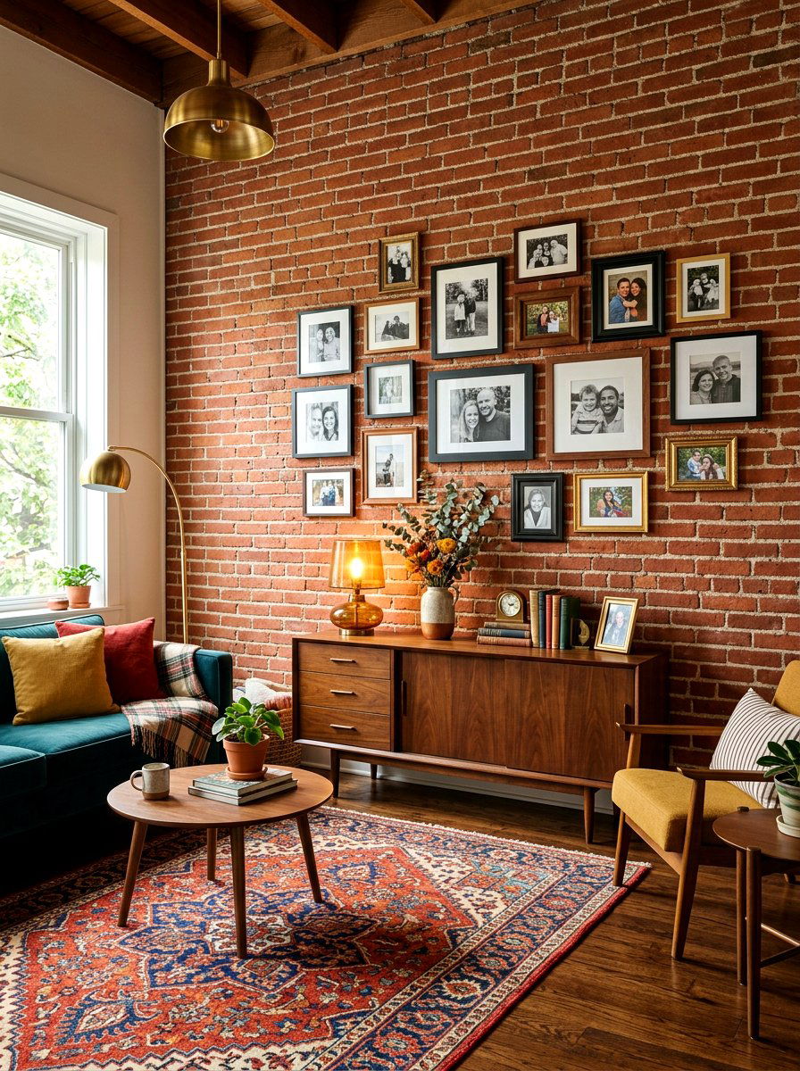 Vintage red brick wall - 30 brick accent wall ideas