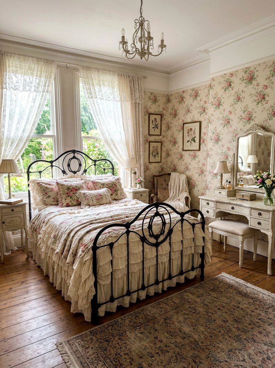 Vintage ruffle bedspread - 30 designer bedding bedroom ideas