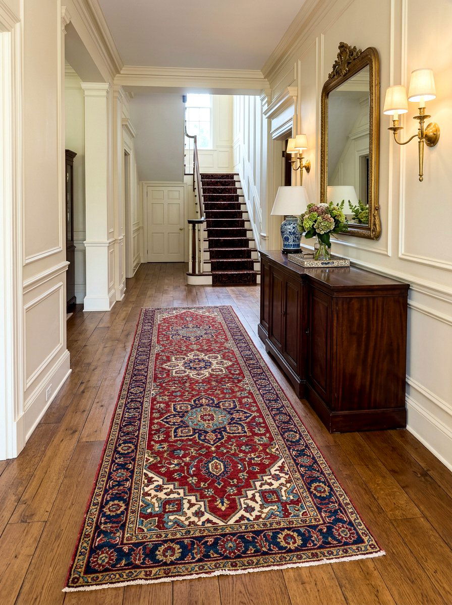 Vintage rug for foyer - 30 entryway makeover ideas
