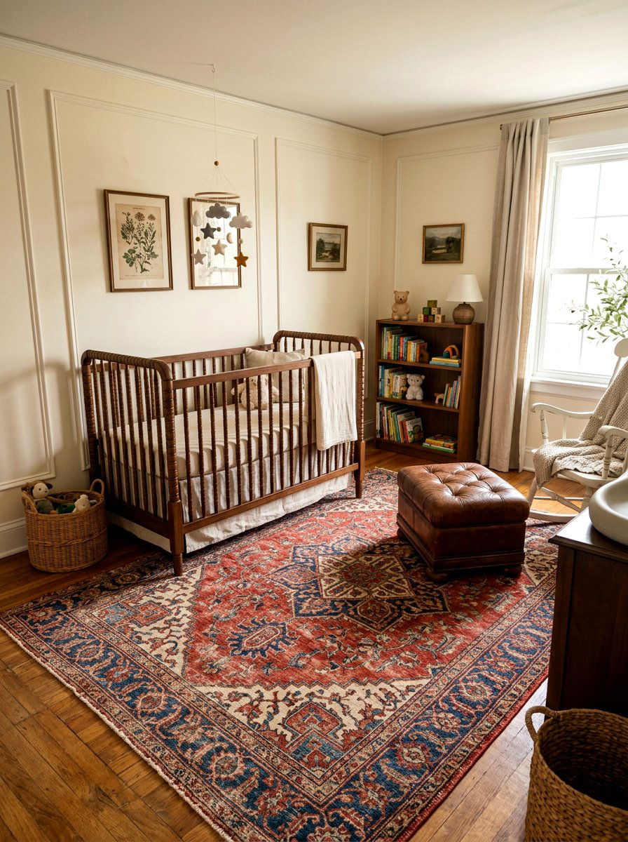 Vintage rug nursery - 30 soft traditional nursery ideas