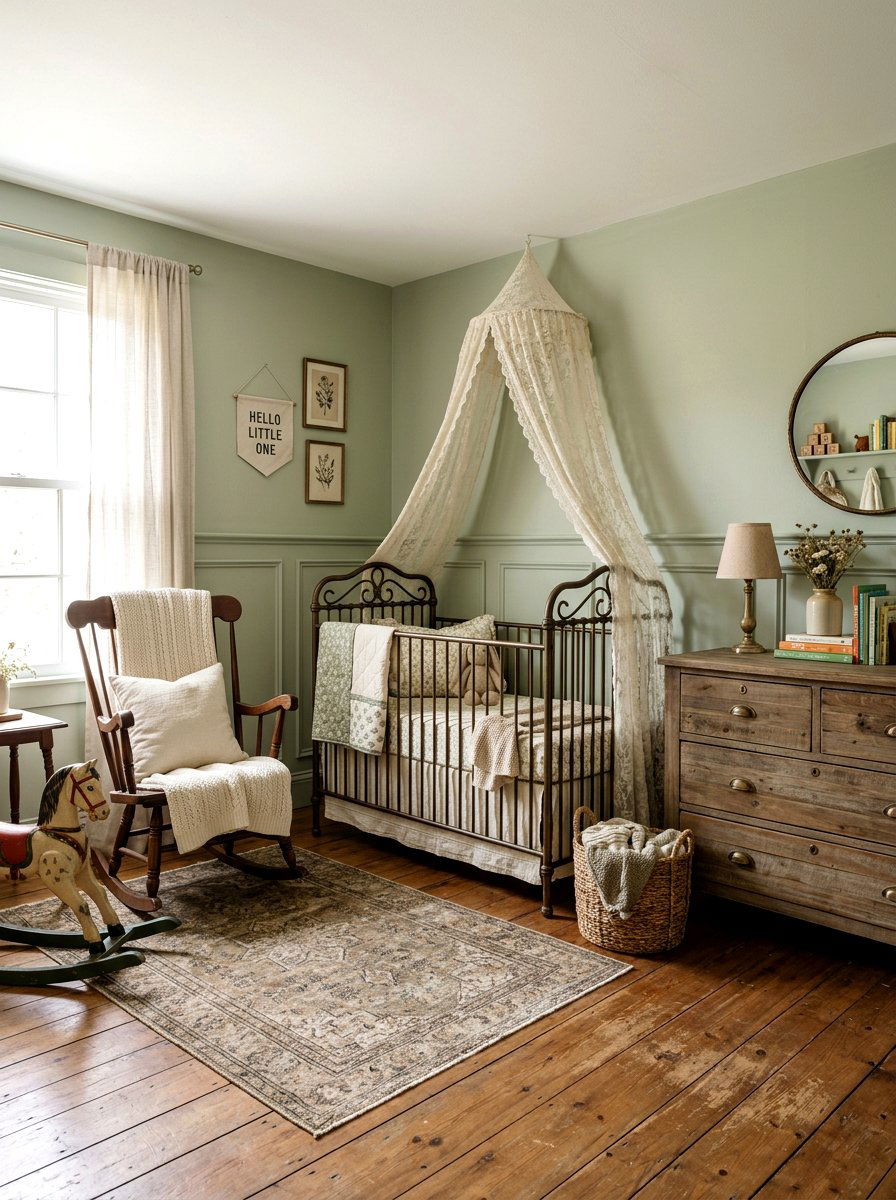 Vintage sage nursery - 30 soft sage nursery ideas