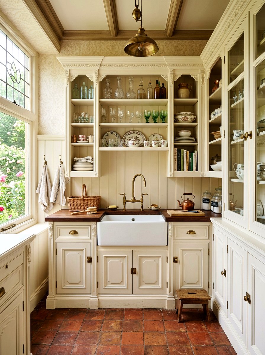 Vintage style service pantry - 30 beverage pantry ideas